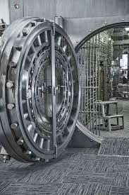The original bank vault inside the Cass County Museum
