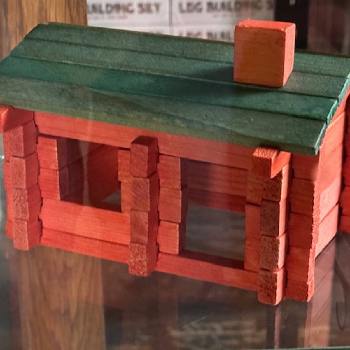 Toy Log Cabin Building Blocks Set