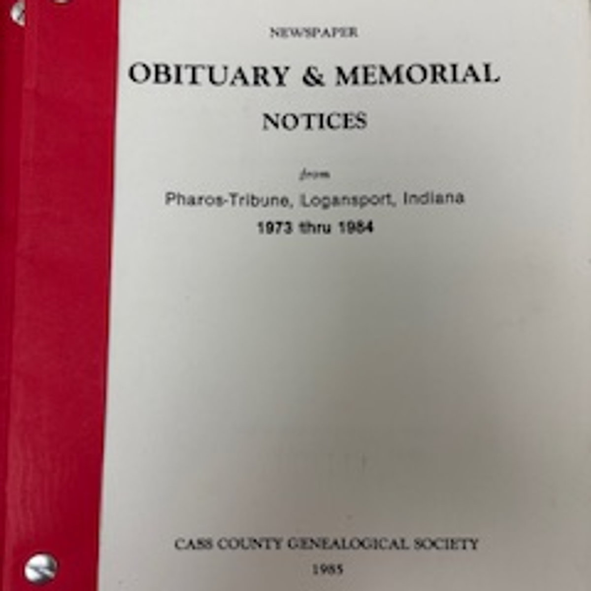 Pharos-Tribune Obituary & Memorial Notices, 1973–1984